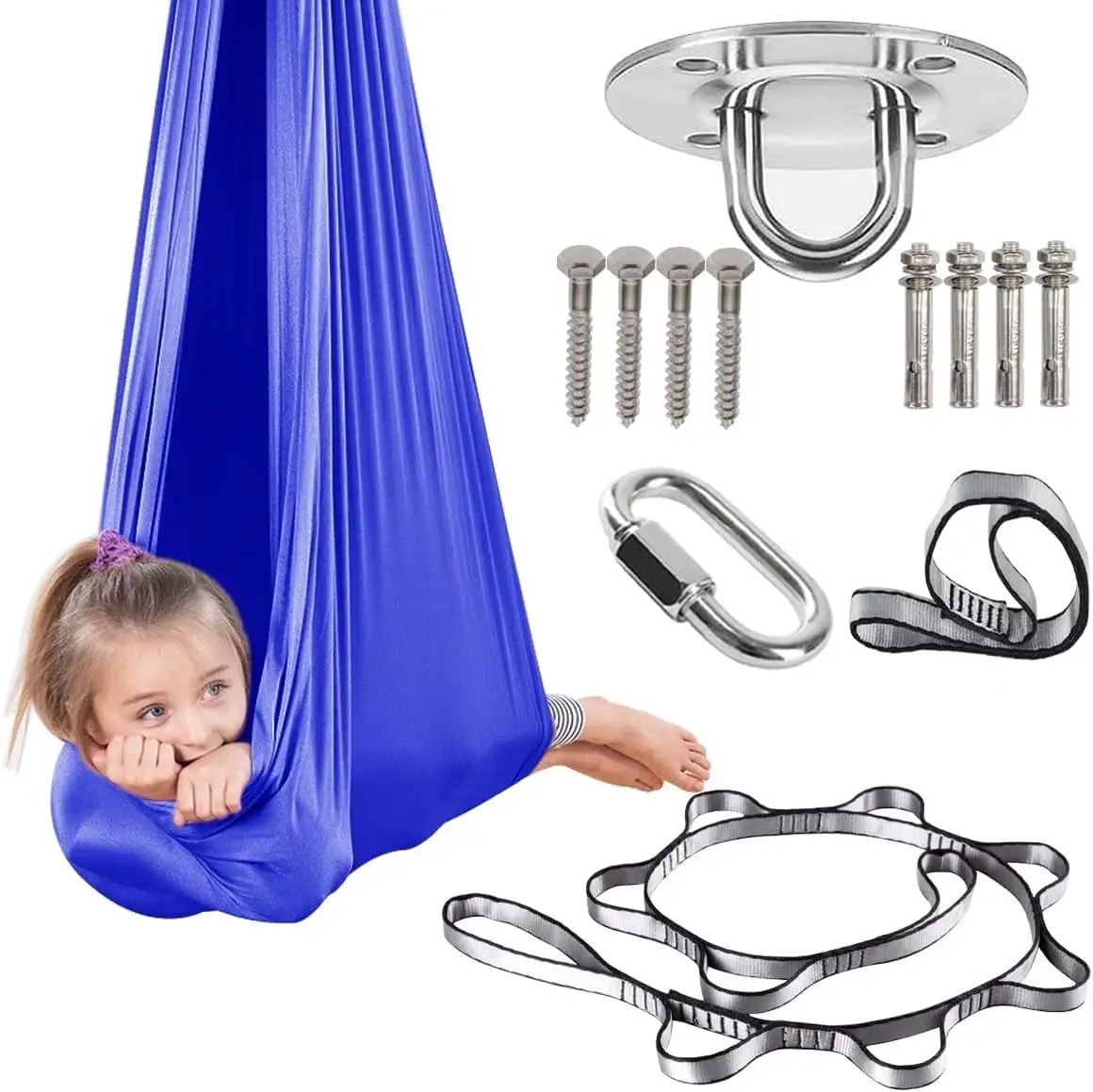 2024 Factory Therapy Sensory Swing für Kinder und Erwachsene (Hardware enthalten) Verstellbare Kuschel-Schlafzimmer-Hängematte hat beruhigende Wirkung