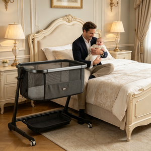 Cuna Eléctrica Plegable de Fácil Almacenamiento, Columpio Mecedora, Cuna de Cabecera, Cuna para Bebés y Niños Pequeños, Cuna para Recién Nacidos, Cuna Portátil para Bebés - Product Image 1