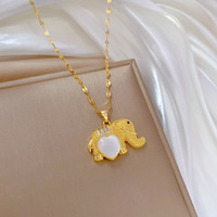 Collar de Elefante Chapado en Oro, Resistente al Agua, de Acero Inoxidable, Sin Deslustre, de Fanhua Jewelry, Éxito de Ventas en TikTok