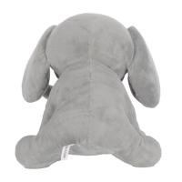 Peluche Éléphant Gris Assis, Grand Modèle avec Oreilles Contrastantes, Jouet Doux pour Bébé, Poupée en Peluche Confortable