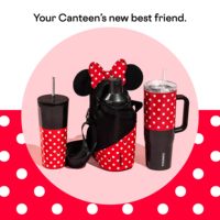 Sac bandoulière personnalisé Minnie Mouse à pois rouges pour bouteille d'eau, compatible avec les gobelets de 16 à 40 oz, avec sangle
