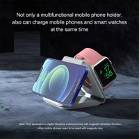 US Trending 15W Chargeur sans fil magnétique pliable 3 en 1 Station de charge de voyage pour Apple Watch et pour Airpods Sortie 10W