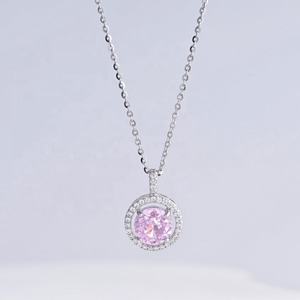 Precio de fábrica, collar de plata de ley 925 con incrustaciones de circonitas, regalo elegante, colgante de corazón colorido con circonitas para mujer - Product Image 4