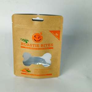 Custom Printed Stand-Up Ziplock Resealable Kraft Paper Pouch Plastic Packaging <b>Bags</b> With Clear Window for Pet <b>Dog</b> <b>Treats</b> Food - Product Image 5
