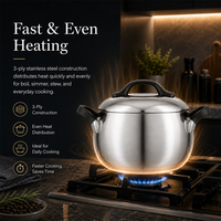 Ensemble de casseroles professionnel en acier inoxydable à 3 couches en forme de pomme avec couvercle, marmite à soupe tri-couche pour hôtel et restaurant
