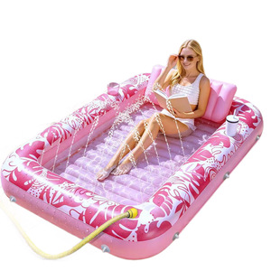 Inflatable Water Bed Rectangular 177x116cm With Water Jet Outdoor Portable Floating Mat For Adults - Product Image 3