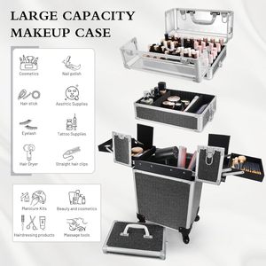 Valigia Professionale per Trucco con Ruote, Personalizzabile OEM/ODM, Resistente alla Polvere, Capacità 15L, Organizer da Viaggio per Unghie - Product Image 5