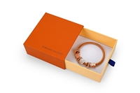 Boîtes à bijoux de luxe en carton orange personnalisées pour alliances et bracelets - Emballage moderne, logo personnalisé, taille personnalisée, OEM