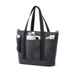 Multi <b>Pocket</b> Large Capacity Canvas <b>Tote</b> <b>Bag</b> Adjustable Top Handle Work Laptop Shoulder <b>Tote</b> for Women Daily Commute - Product Image 6