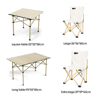 Ensemble de tables et chaises de camping pliantes Mobilier de camping portable en aluminium avec sac de rangement pour jardin de pique-nique de voyage