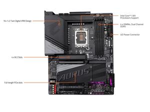 เมนบอร์ด Z790 X WIFI7 LGA 1700 ATX รองรับ DDR5, 4 ช่อง M.2, PCIe 5.0, USB 3.2 Type-C, Wi-Fi 7, 2.5GbE LAN GIGAB - Product Image 2