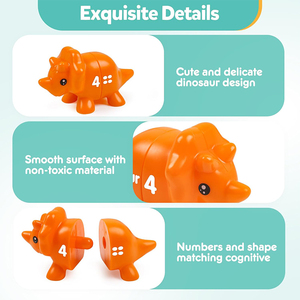 Preschool Mathematics Educational Fine Motor Skill Dinosaur Set Counting Numbers <strong>Matching</strong> <strong>Game</strong> Toddler Sensory Toy - Product Image 2