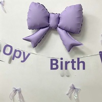 Ensemble de décoration d'anniversaire avec ballons en aluminium en forme d'alien violet, guirlandes et lettres, pour l'agencement de fête des filles