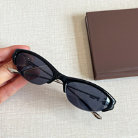 Lunettes de soleil de mode en gros pour hommes, protection solaire extérieure, lunettes de sport, lunettes de soleil œil de chat demi-cerclées Y2K en métal pour femmes