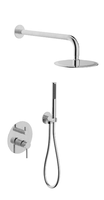 Robinet de douche encastré mural en acier inoxydable SUS 316 sans plomb, finition brossée marine, mitigeur de bain et de douche intégré