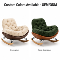 Chaises de Salon Modernes de Luxe Fauteuil Inclinable à Bascule Oeuf Canapé de Détente Simple Paresseux Magique Cadre en Métal Mobilier de Chambre Adulte