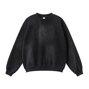 Sudaderas de hombre Heavyweight 370GSM Acid Wash, jersey de cuello redondo, sudaderas con logotipo personalizado French Terry en blanco liso - Product Image 2