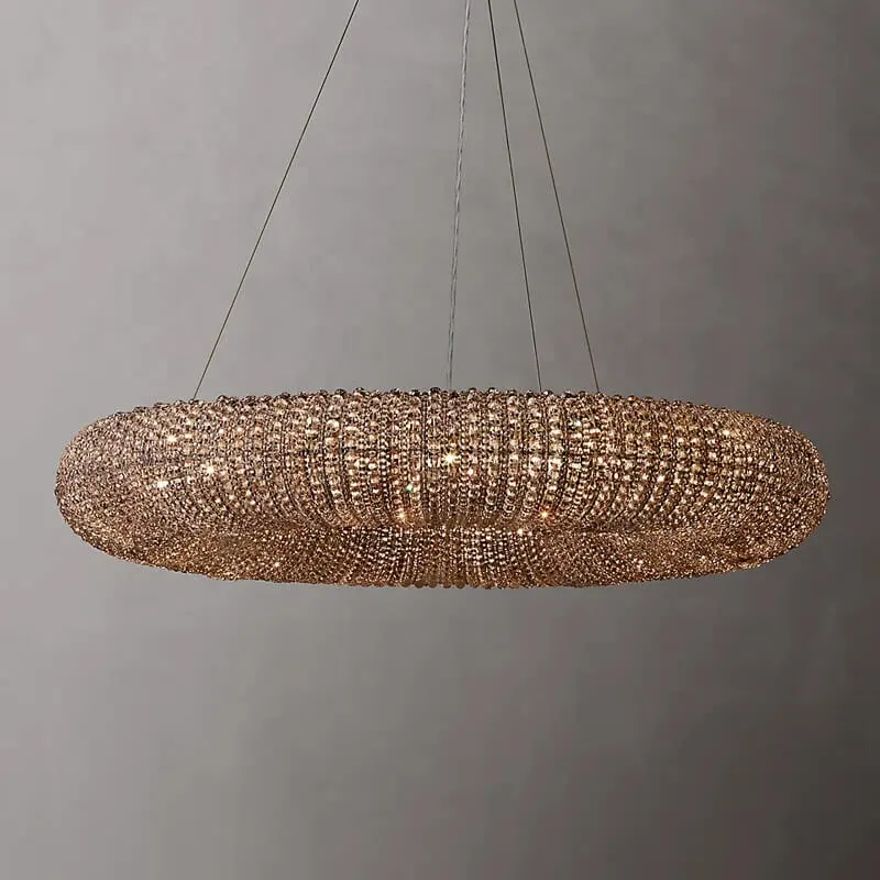 Moderne Luxe Ronde Kroonluchters Hanglamp Kristallen Kralen Hanglamp