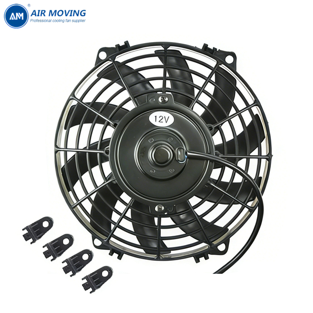 AM 9inch 12V 80W DC Cooling Fan Ball Bearing OEM Ultra Thin Marine Exhaust Modification Car Radiator Condenser Fan
