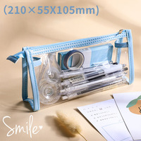 Promotion : Trousse à stylos scellable en PVC transparent, étui à crayons portable multifonctionnel pour étudiants