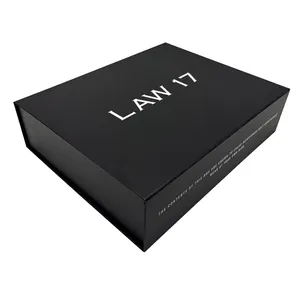 Изготовленная на заказ черная картонная коробка для упаковки одежды, магнитная Подарочная коробка для одежды футболки, большая роскошная подарочная упаковка бумажная коробка