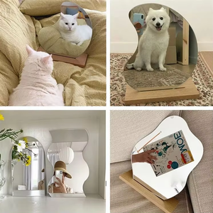 Modern kore tarzı makyaj aynası düzensiz Ins akrilik dekoratif taban 3mm ahşap taban kozmetik De Maquillaje güzellik aracı - Product Image 6