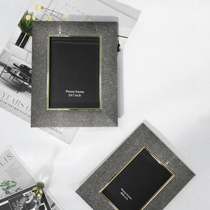 Trang trí nội thất môi trường khung ảnh sang trọng vàng <span class=keywords><strong>PU</strong></span> da Tabletop khung ảnh - Product Image 6