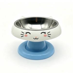 Stainless Steel <b>Cat</b> Bowl With Height Adjustment Slow Feeding Anti-Tip Pet <b>Feeder</b> For <b>Cats</b> - Product Image 2