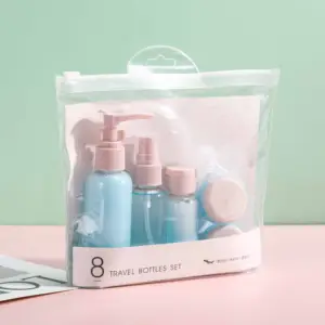 यात्रा 7pcs/सेट त्वचा देखभाल उत्पादों कॉस्मेटिक जार पोर्टेबल छोटे आकार खाली स्किनकेयर बोतल सेट