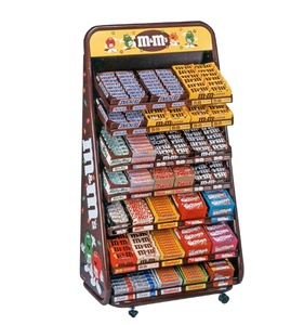 Exhibidor de Dulces y Chocolates Móvil, Portátil, de Metal Negro, de Diseño Moderno, para Tiendas Minoristas - Product Image 1