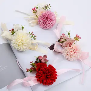 Fashion Girl Party Prom Artificial Silks Wedding Bridesmaid Bride Corsage Hand Wrist Flowers