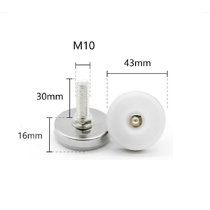 ZR M10 M12 Gewindestangen-Lenkrollen 50 65 75 100 <span class=keywords><strong>125mm</strong></span> Grau Gummi PVC Schraubrad - Product Image 6