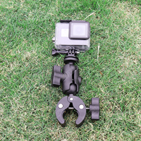 360 °   Support de caméra réglable à double rotule pour guidon, pince griffe de crabe pour GoPro/Insta360/DJI Action, moto, vélo