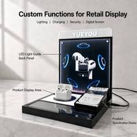 Support d'affichage personnalisé pour écouteurs TWS Bluetooth avec panneau arrière à LED, support de carte technique et base réfléchissante brillante pour écouteurs sans fil