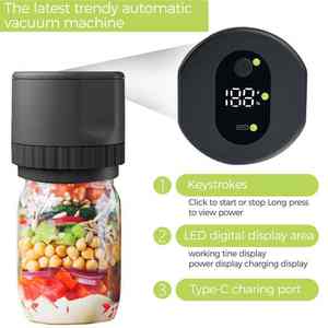 Scelleuse sous vide de pot de maçon électrique d'économiseur de nourriture Scelleuse sous vide <span class=keywords><strong>sans</strong></span> <span class=keywords><strong>fil</strong></span> pour le stockage des aliments - Product Image 2