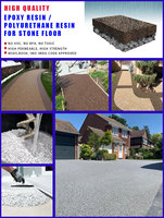 Résine époxy liquide transparente 2:1 pour revêtement de sol en pierre, collage de gravier, pavage de voies d'accès et revêtement de sol en galets