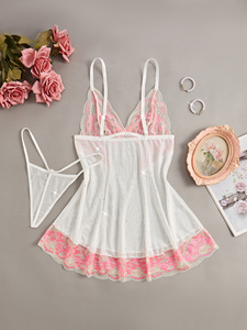 Regalo di san valentino <span class=keywords><strong>Sexy</strong></span> e allettante tuta di pizzo con Design gonna a canotta nera reggiseno Panty Nighty - Product Image 6