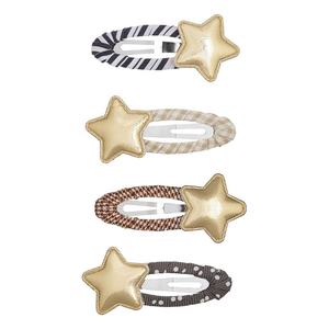 Ensemble de 4 pinces à cheveux pour enfants, motif étoile de dessin animé, paillettes, séquin, mignonnes, tendance, pour les petites filles, pour les fêtes - Product Image 1