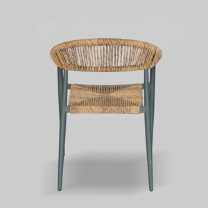 Silla de Comedor Moderna para Patio y Restaurante, Apilable, de Aluminio y Ratán para Exteriores, Venta al Por Mayor, Foshan - Product Image 4