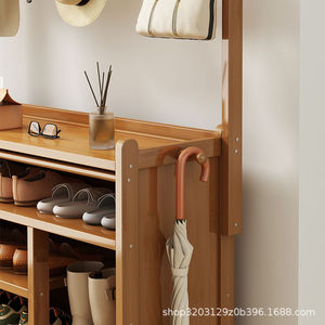 Tủ giày gỗ nhiều lớp cho đồ nội thất gia đình tích hợp giá treo cho lối vào giày lưu trữ cho phòng khách ký túc xá - Product Image 3