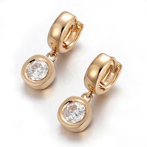 Boucles d'oreilles pendantes en or jaune 18 carats luxueuses avec diamants naturels VVS, bijoux en or massif, cadeau d'anniversaire pour femme, livraison gratuite - Product Image 2