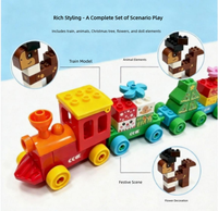 Ensemble de train de Noël pour enfants - Kit de construction de grands blocs éducatifs scientifiques à faire soi-même