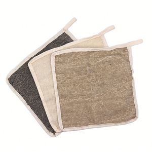 Lot de 6 débarbouillettes carrées en coton biologique à motif uni (Beige) certifiées GOTS 500 g/m² certifiées Oeko-Tex - Product Image 3