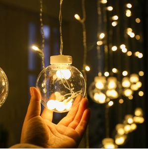 Outdoor PVC Wish Ball Lamp Wall Window Wedding Party Home Garden Bedroom Decoration Fairy LED <strong>Christmas</strong> <strong>Curtain</strong> String Lights - Product Image 1