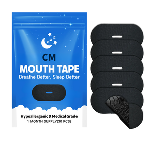 CM <span class=keywords><strong>30</strong></span> Piezas de Cinta Bucal Anti Ronquidos de Algodón Premium Personalizada, Transpirable, Hipoalergénica, con Orificio, Certificación CE - Product Image 1
