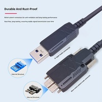 Kabel Serat Optik Micro USB Kamera Industri Micro-B Male Fleksibilitas Tinggi Mekanisme Pengunci Rantai Tarik Model Aman