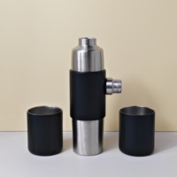 Bouteille d'eau en acier inoxydable 304, thermos magnétique à double extrémité, bouteille à vin avec 2 tasses supplémentaires, logo personnalisé