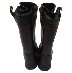 Bottes de pompier DFF0115 en cuir longues avec bande réfléchissante grise haute visibilité, bottes de sécurité - Product Image 5