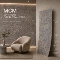 Panneaux en pierre souple MCM personnalisés, ignifuges, pour revêtement mural extérieur, décoration de gymnases et de sites sportifs
