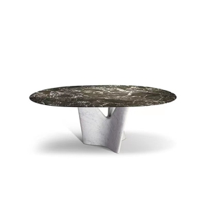 Chất lượng cao rắn sang trọng tự nhiên đá cẩm thạch Cơ Sở + sang trọng tự nhiên đá cẩm thạch đầu vòng bàn ăn - Product Image 5